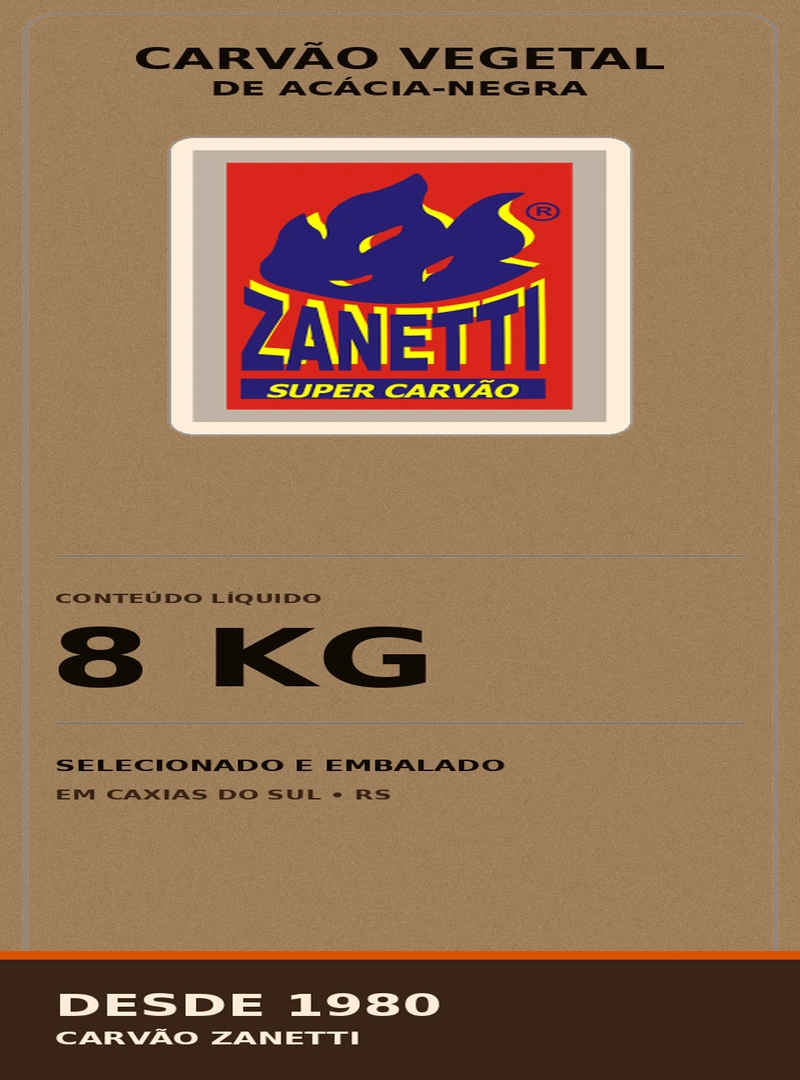 Carvão vegetal de acácia-negra 8 kg